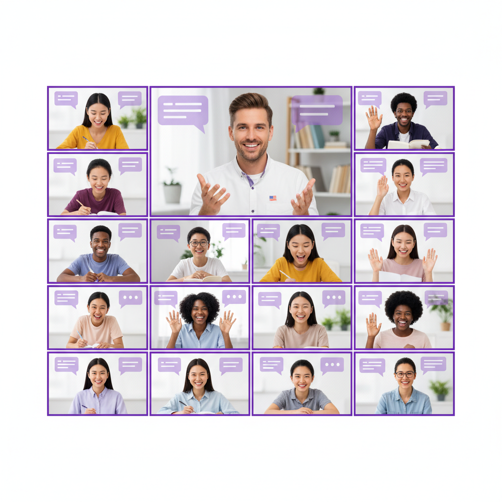 Aula de conversação ao vivo na Jornada do Autodidata em Inglês