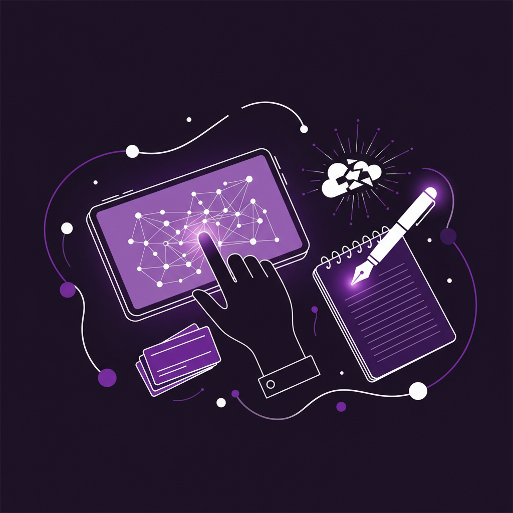 Materiais de estudo e notas manuscritas para aprendizado de oratória e comunicação