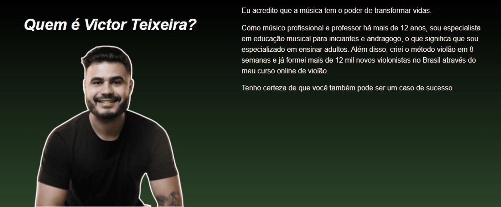 Curso de violão online para iniciantes Método Violão em 8 Semanas, do professor Victor Teixeira