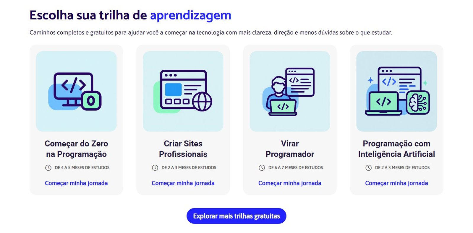 Trilhas gratuitas do Curso em Vídeo, um dos melhores cursos de programação para iniciantes