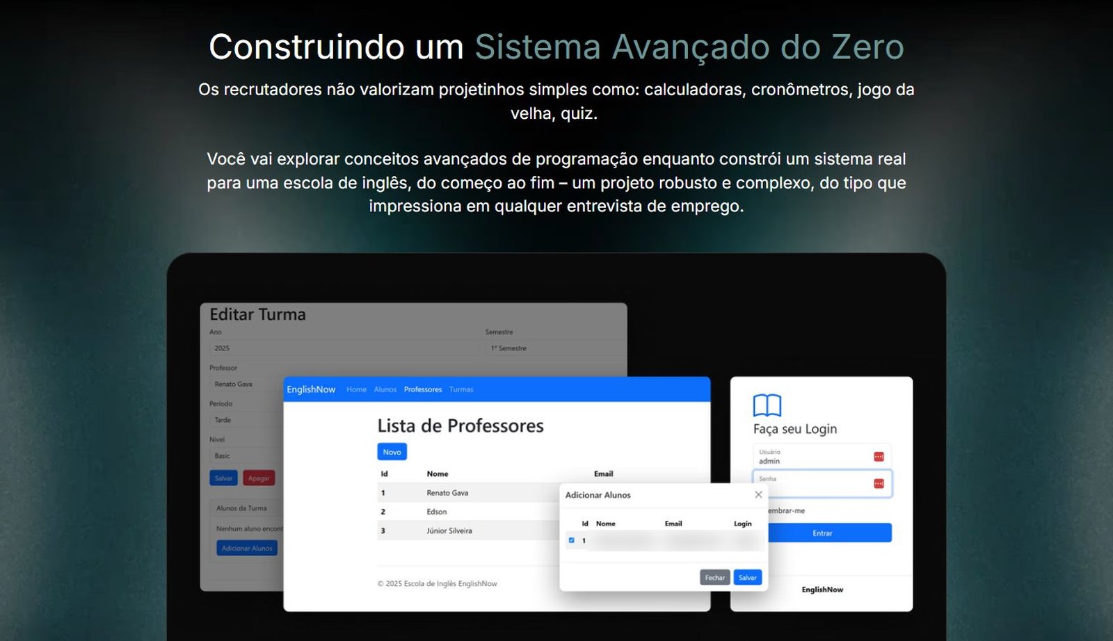 Projeto final da formação do Renato Gava: sistema de escola feito no curso de programação com C#